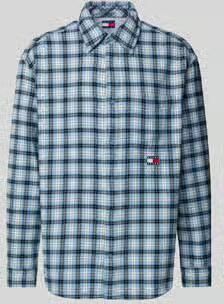 TOMMY JEANS Heren Overhemden Tjm Badge Flannel Shirt Ext Blauw - Foto 8