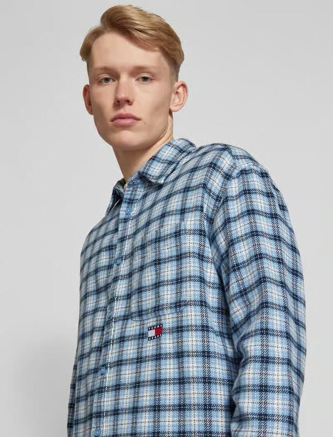 TOMMY JEANS Heren Overhemden Tjm Badge Flannel Shirt Ext Blauw - Foto 9