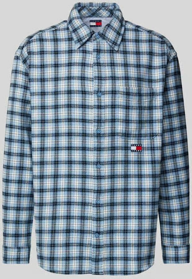 TOMMY JEANS Heren Overhemden Tjm Badge Flannel Shirt Ext Blauw - Foto 10