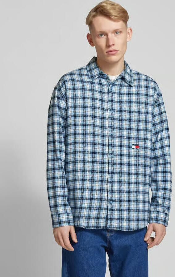 TOMMY JEANS Heren Overhemden Tjm Badge Flannel Shirt Ext Blauw - Foto 11