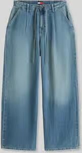 Tommy Jeans wide leg broek van mix van katoen en linnen - Foto 4