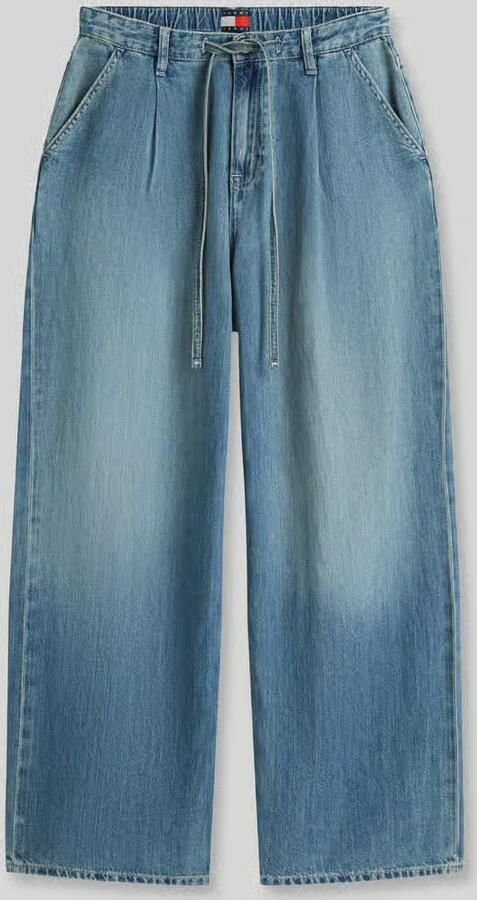 Tommy Jeans wide leg broek van mix van katoen en linnen - Foto 4