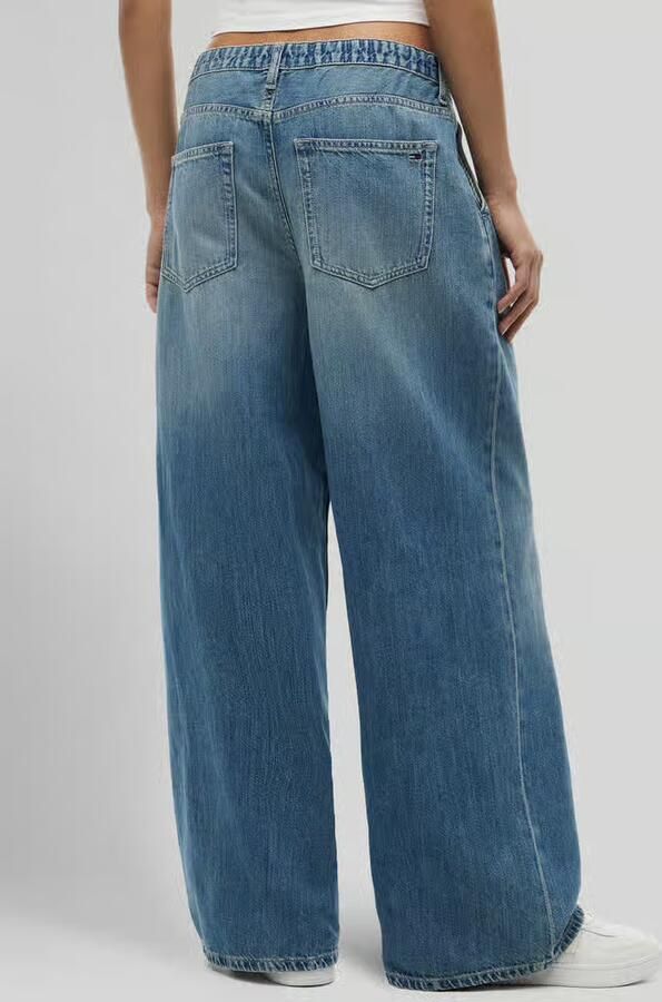 Tommy Jeans wide leg broek van mix van katoen en linnen - Foto 5
