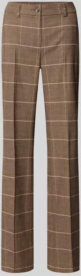 TONI Regular waist stoffen broek met bandplooien