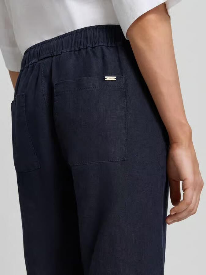 TONI Wide leg capribroek van linnen model 'PIA'