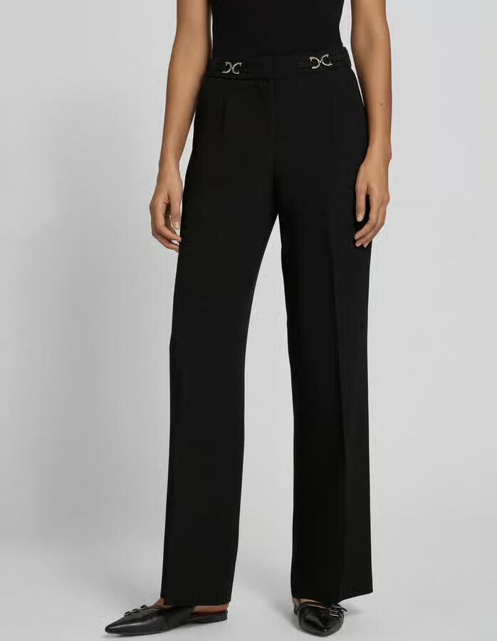 TONI Wide leg stoffen broek met bandplooien model 'luisa' - Foto 2