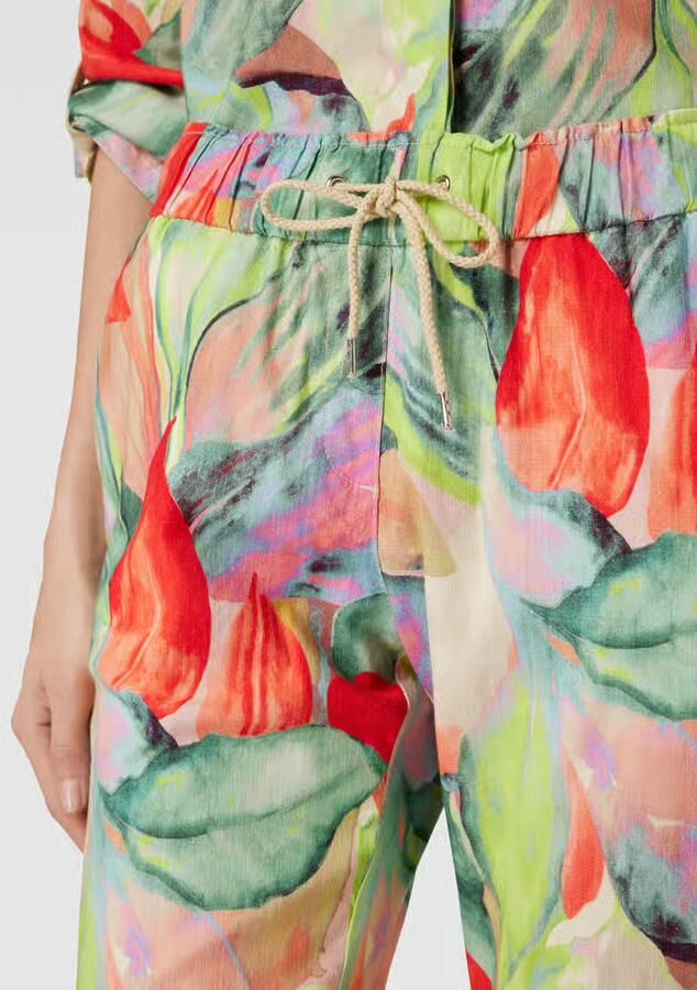 Toni Dress Wide leg stoffen broek met bloemenmotief model 'PIA'