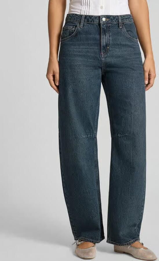 Topshop barrel fit jeans van puur katoen met riemlussen - Foto 2