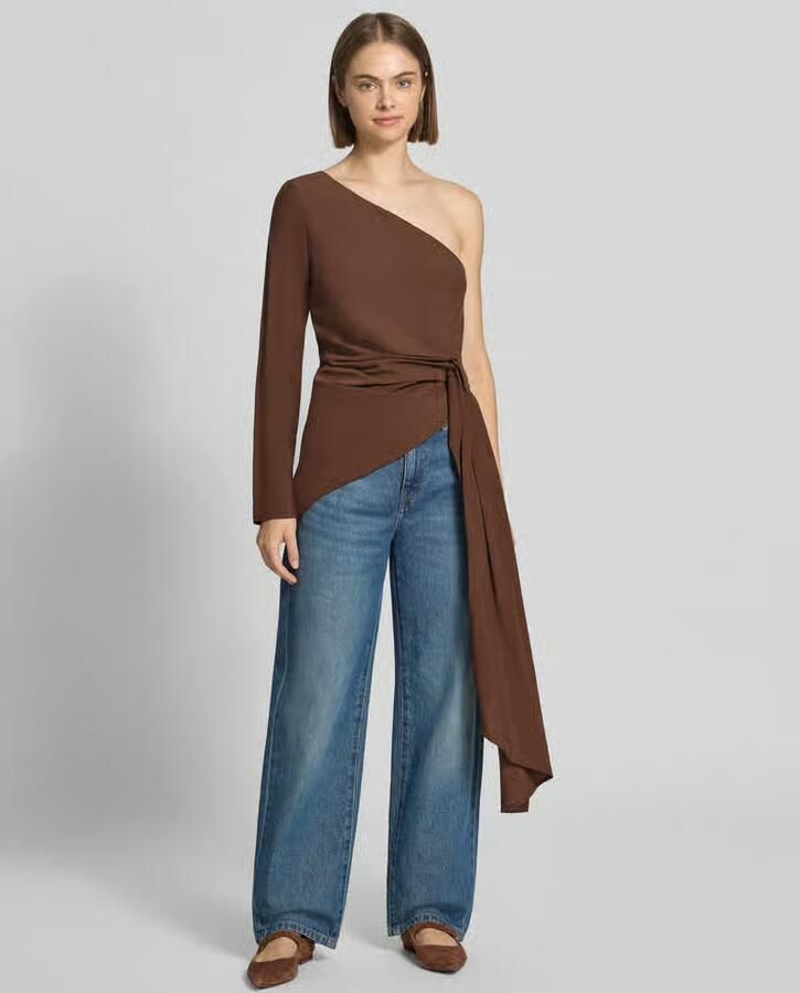 Topshop Blouse in one-shoulder design van modal-mix - Foto 4