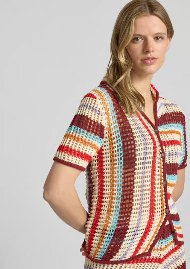 Topshop Gebreid jack met capuchon model 'GERDI' - Foto 4