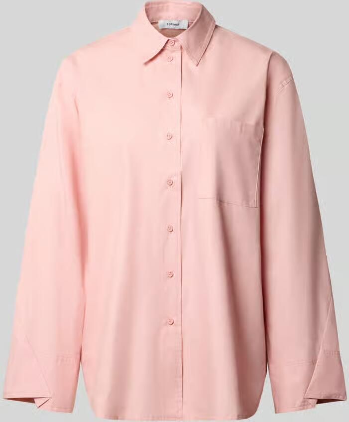 Topshop Oversized overhemdblouse met borstzak model 'Demi'