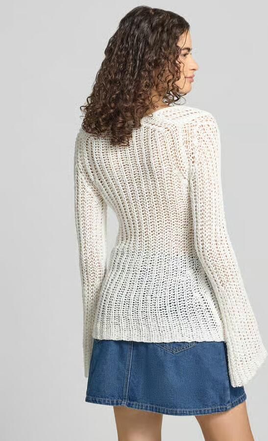 Topshop regular fit trui in gehaakte look model 'Fenja' - Foto 3