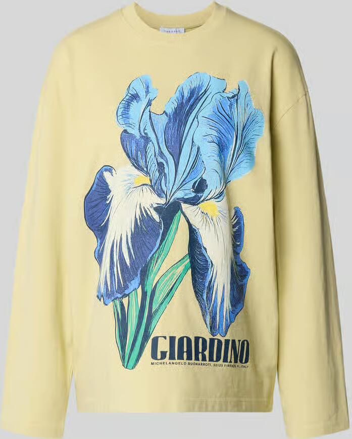 Topshop Shirt met lange mouwen met motiefprint en ronde hals