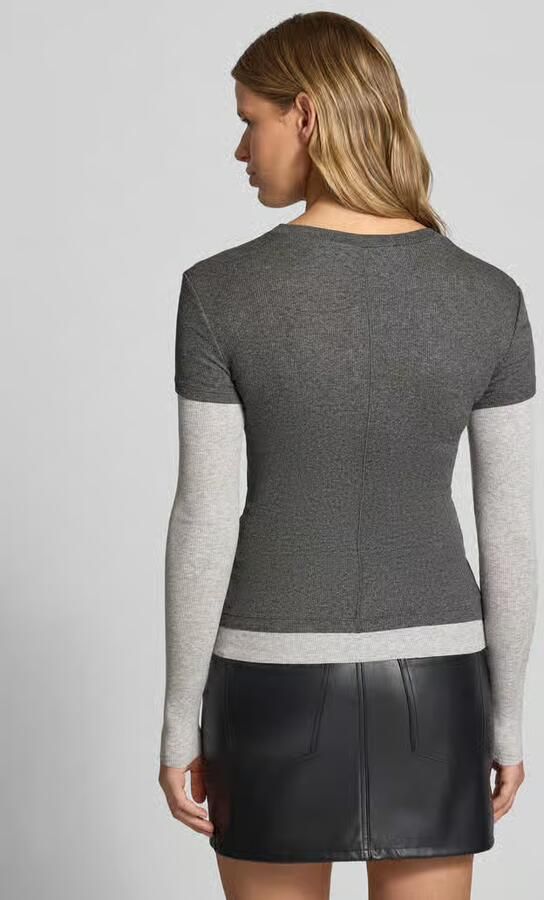 Topshop Shirt met lange mouwen van viscosemix met ribstructuur model 'Belia' - Foto 2