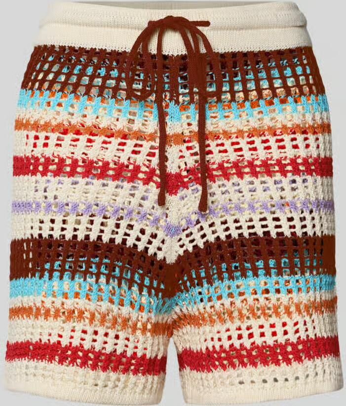 TOPSHOP regular high waist gestreepte strandshort multi gebreid - Foto 5