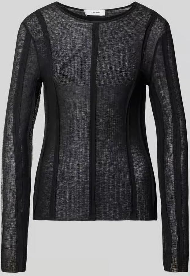 Topshop slim fit longsleeve in semitransparant design model 'Belma'