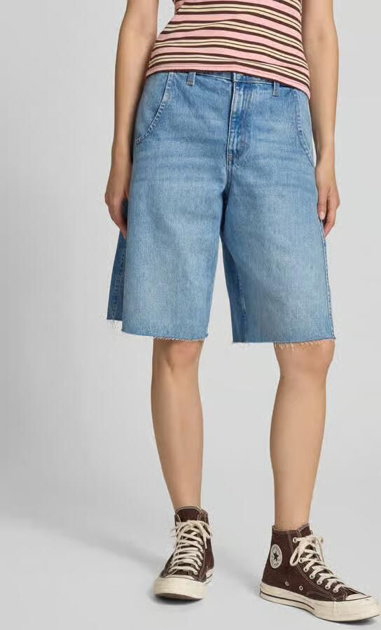 Topshop straight fit shorts in denim-look model 'Joa' - Foto 4
