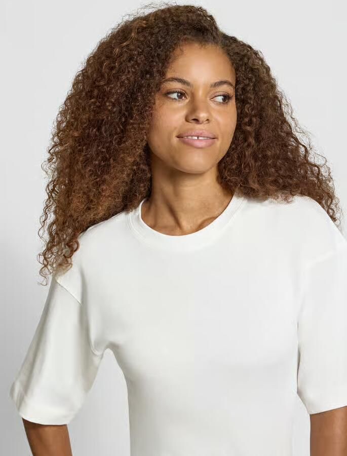 TOPSHOP regular fit T-shirt met rijgdetail ecru - Foto 4