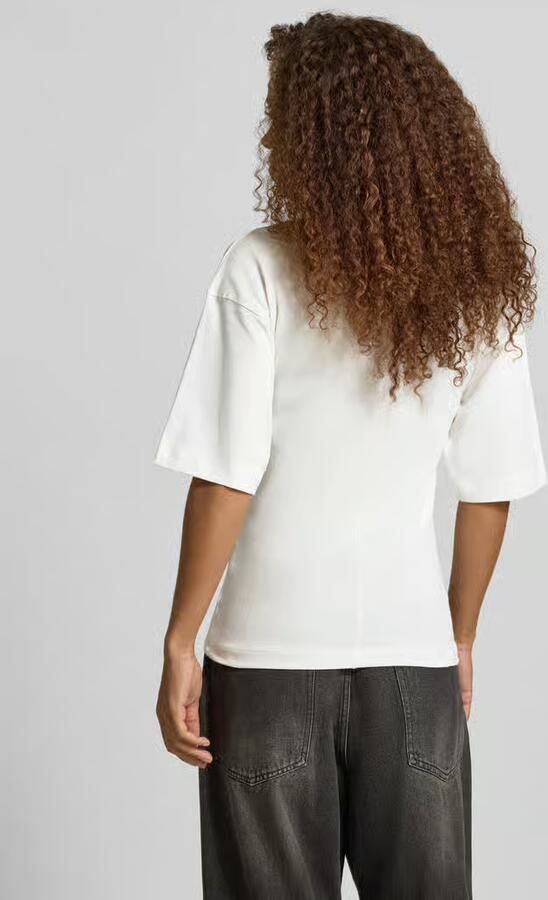 TOPSHOP regular fit T-shirt met rijgdetail ecru - Foto 5