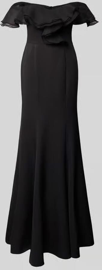 TROYDEN COLLECTION Avondjurk in off shoulder-look