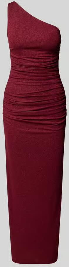 TROYDEN COLLECTION Avondjurk met asymmetrische hals en plooien