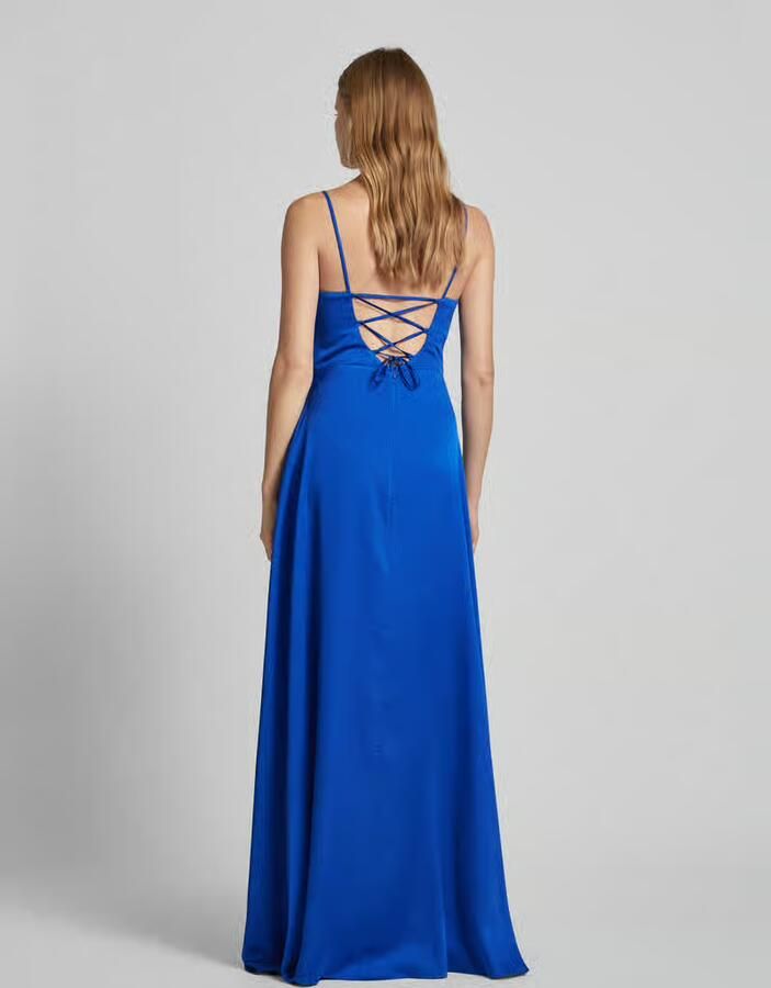 TROYDEN COLLECTION Avondjurk met cascadehals