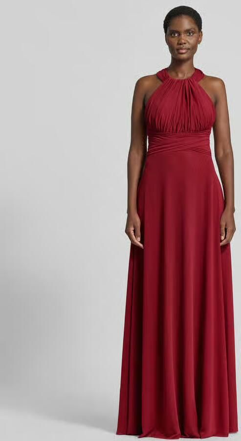 TROYDEN COLLECTION Avondjurk met halter en plooien - Foto 3