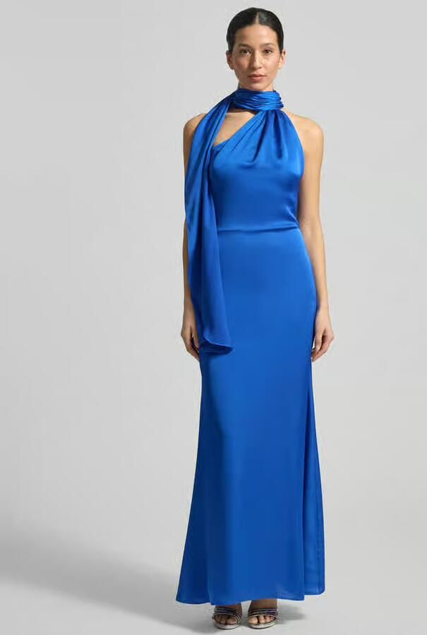 TROYDEN COLLECTION Avondjurk met halter met Sjaal - Foto 3