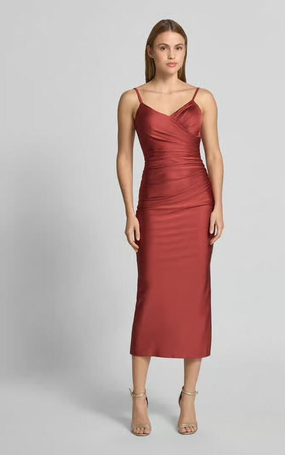 TROYDEN COLLECTION cocktailjurk met spaghettibandjes en V-hals - Foto 3