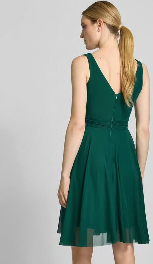 TROYDEN COLLECTION Knielange cocktailjurk in wikkellook
