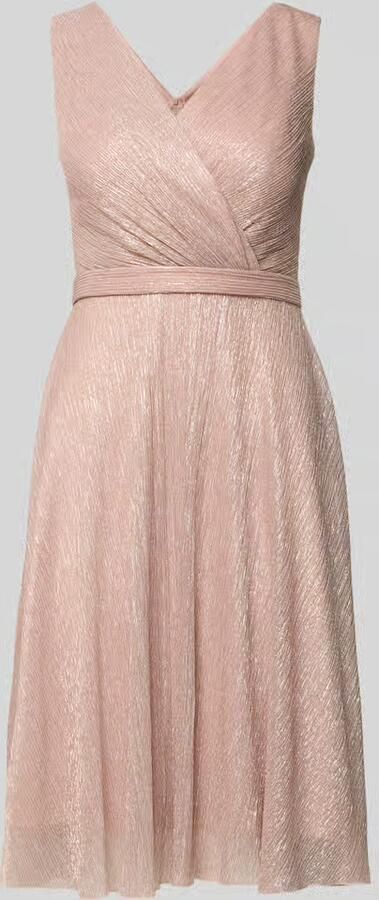 TROYDEN COLLECTION Knielange cocktailjurk met V-hals