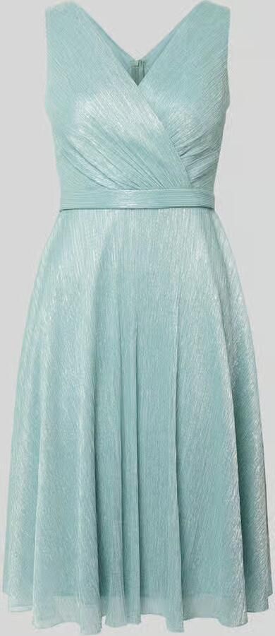 TROYDEN COLLECTION Knielange cocktailjurk met V-hals - Foto 2