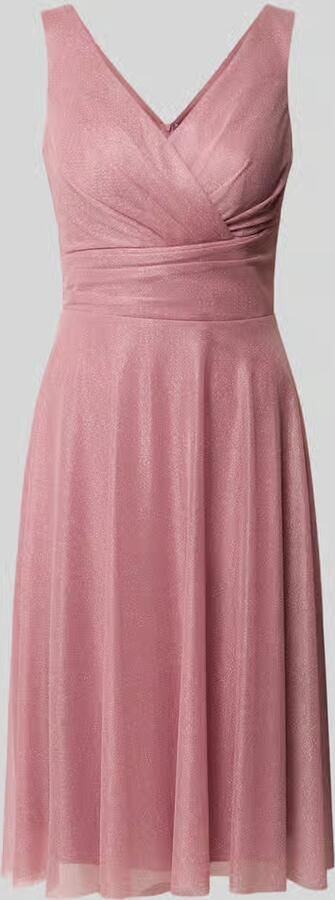 TROYDEN COLLECTION Knielange cocktailjurk met V-hals - Foto 2