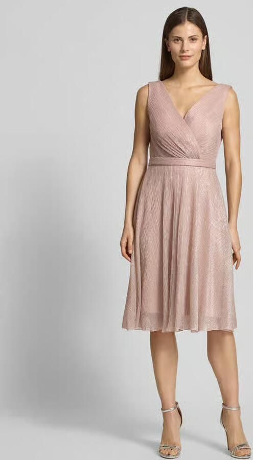 TROYDEN COLLECTION Knielange cocktailjurk met V-hals - Foto 3