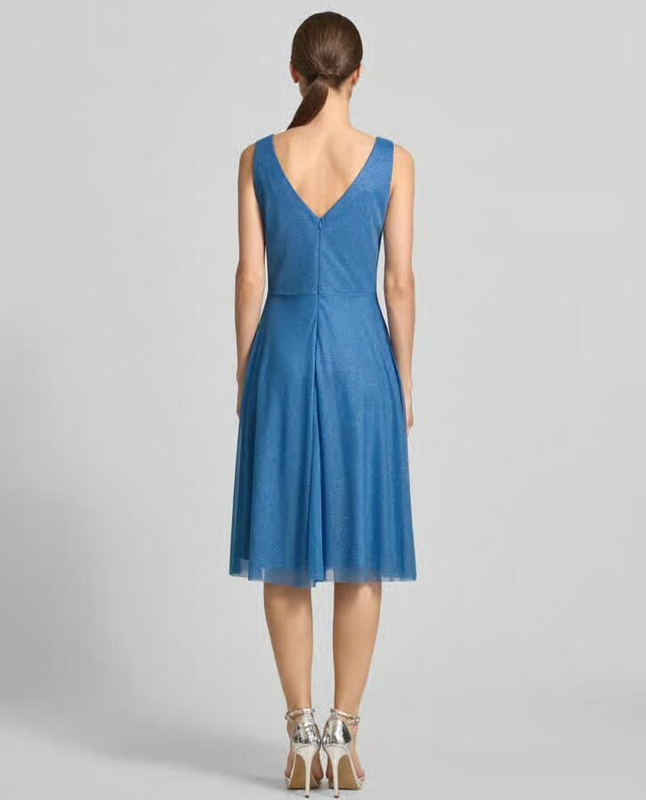 TROYDEN COLLECTION Knielange cocktailjurk met V-hals