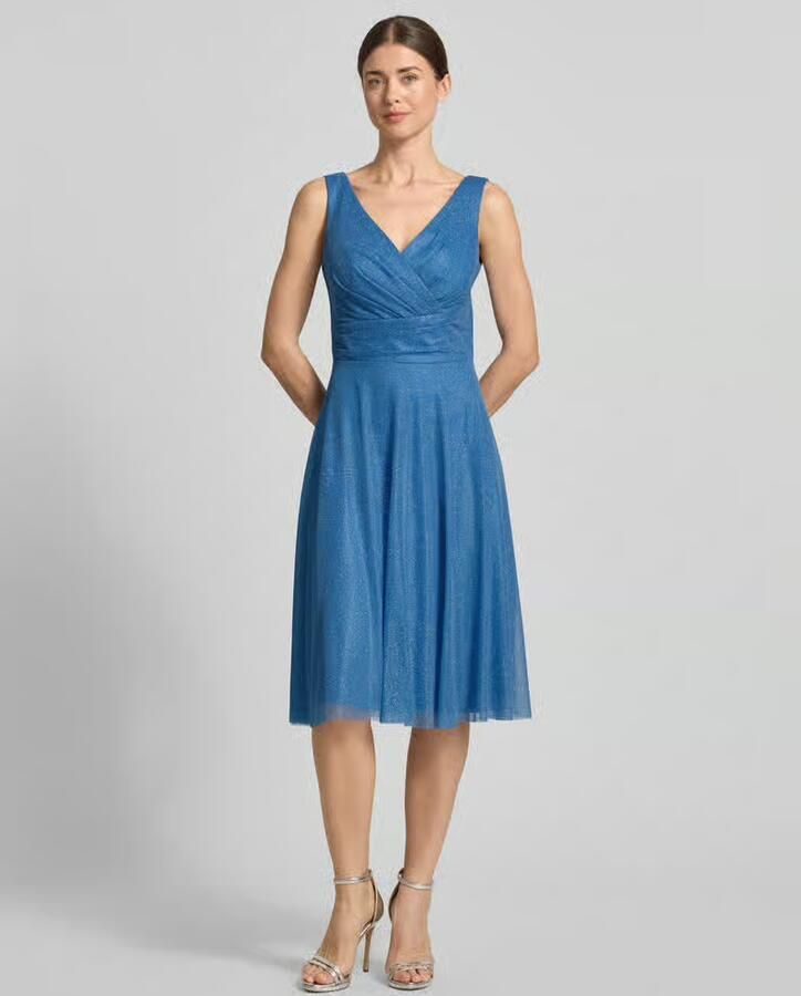 TROYDEN COLLECTION Knielange cocktailjurk met V-hals - Foto 2