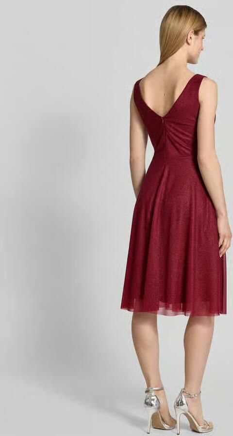 TROYDEN COLLECTION Knielange cocktailjurk met V-hals - Foto 2