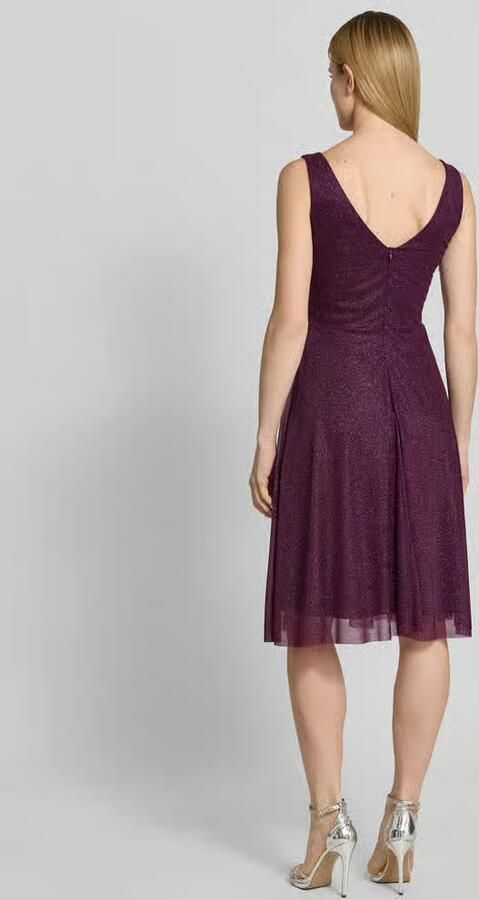 TROYDEN COLLECTION Knielange cocktailjurk met V-hals - Foto 3