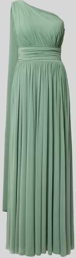 TROYDEN COLLECTION Maxi-jurk in one-shoulder look met tailleband