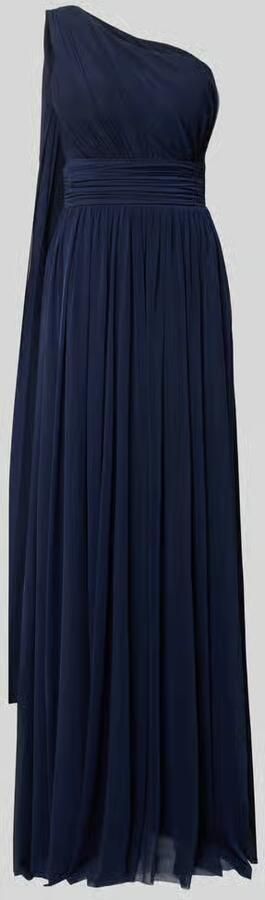 TROYDEN COLLECTION Maxi-jurk in one-shoulder look met tailleband