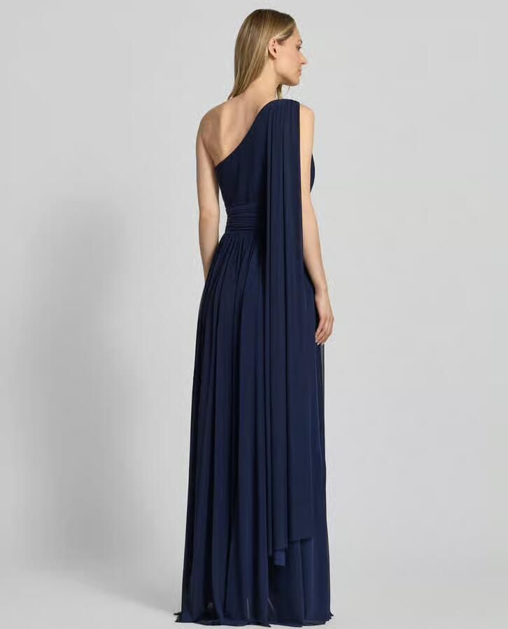 TROYDEN COLLECTION Maxi-jurk in one-shoulder look met tailleband - Foto 2