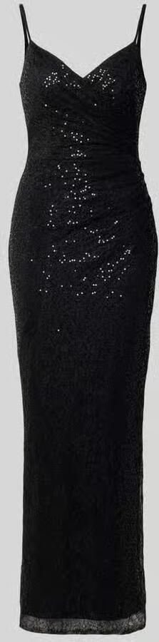 TROYDEN COLLECTION Midi-jurk met pailletten en v-hals