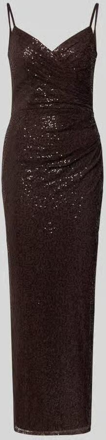 TROYDEN COLLECTION Midi-jurk met pailletten en v-hals