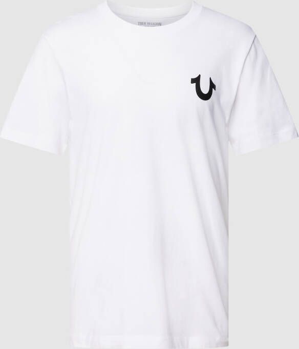True Religion T-shirt met logoprint model 'MULTI LOGO ILLUSION'