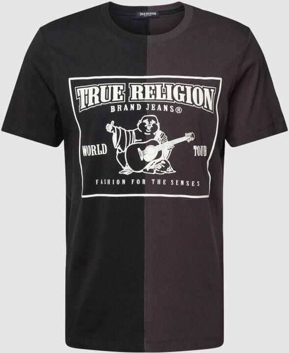 True Religion T-shirt met logoprint model 'SPLICED PUFF BUDDHA'