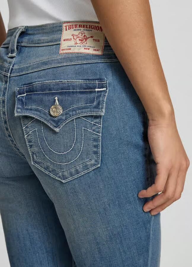 True Religion Mid rise bootcut jeans in used-look model 'BECCA'