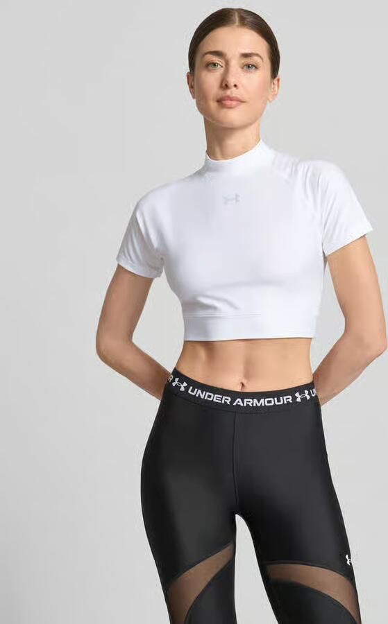 Under Armour Kort t-shirt met logo en opstaande kraag - Foto 2