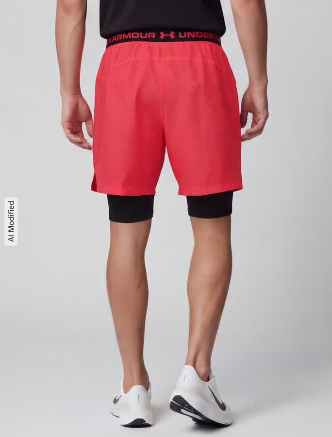 Under Armour relaxed fit sportshorts in dubbele-laagjeslook - Foto 2
