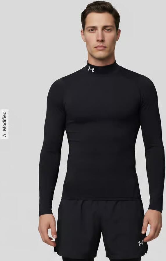 Under Armour Shirt met lange mouwen opstaande kraag en logostitching - Foto 8