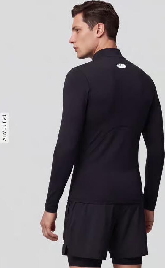 Under Armour Shirt met lange mouwen opstaande kraag en logostitching - Foto 9